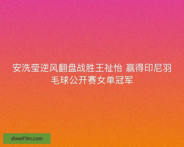 安洗莹逆风翻盘战胜王祉怡 赢得印尼羽毛球公开赛女单冠军