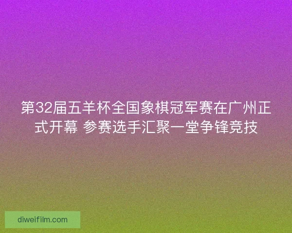 第32届五羊杯全国象棋冠军赛在广州正式开幕 参赛选手汇聚一堂争锋竞技
